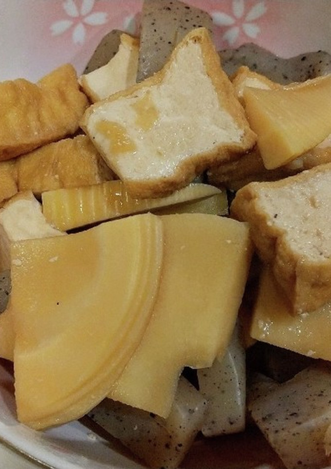 たけのこ、厚揚げ、こんにゃくの煮物-レシピのメイン写真