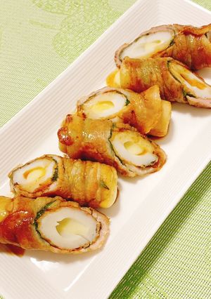 ちくわのチーズin豚バラ大葉巻き-レシピのメイン写真