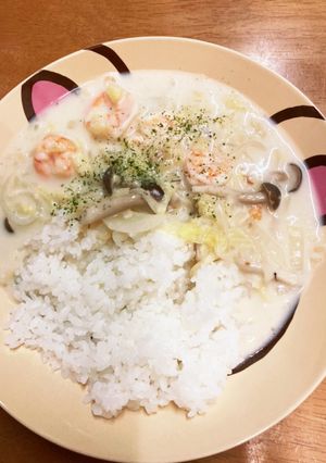 牛乳で！エビと白菜のクリーム煮-レシピのメイン写真