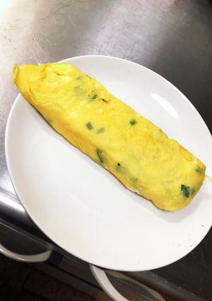 丸のフライパンで卵焼き-レシピのメイン写真