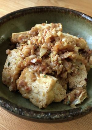 余った餃子のタネで☆厚揚げの肉味噌炒め煮-レシピのメイン写真