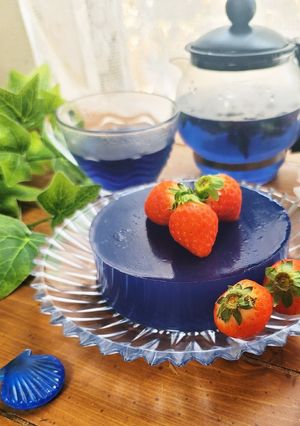 簡単♪バタフライピー寒天ゼリーケーキ-レシピのメイン写真