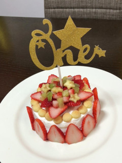 ☆ヨーグルトで1歳バースデーケーキ☆-レシピのメイン写真