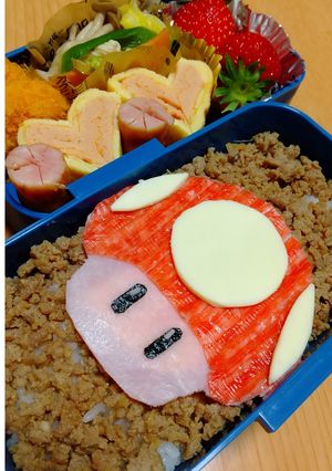 キャラ弁♪スーパーキノコ-レシピのメイン写真