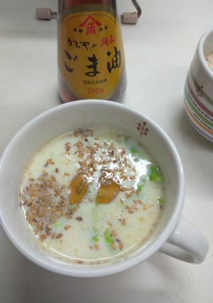 レンジで簡単一人分♪キャベツの豆乳スープ-レシピのメイン写真