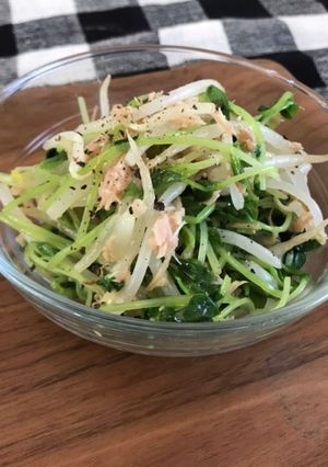 レンジで簡単　もやしと豆苗とツナのナムル-レシピのメイン写真