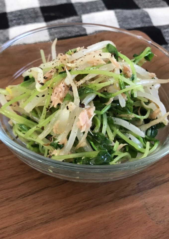 レンジで簡単　もやしと豆苗とツナのナムル-レシピのメイン写真