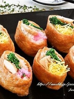 筍のみそ漬けの炊き込みご飯で♪いなり寿司-レシピのメイン写真