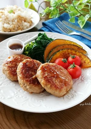 筍入り☆野菜たっぷり和風ハンバーグ。-レシピのメイン写真
