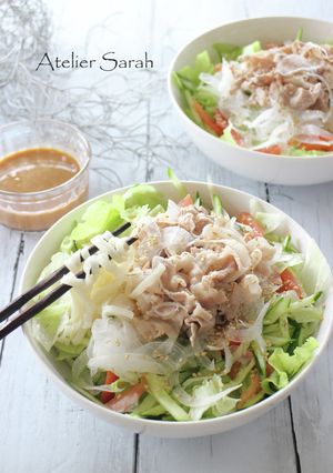 乾麺活用！豚しゃぶサラダうどん-レシピのメイン写真