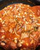 鯖水煮缶と大豆水煮缶で簡単トマトスープ