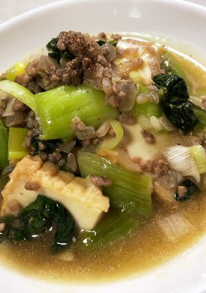 青梗菜と厚揚げdeそぼろ餡かけ☆-レシピのメイン写真