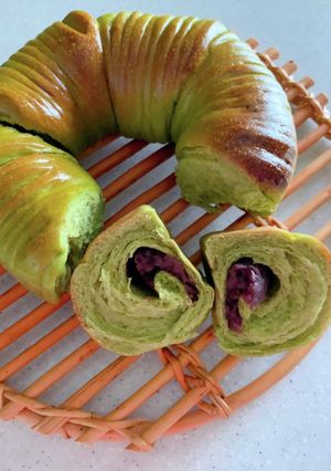 抹茶ウールロールパンあんこ入り-レシピのメイン写真
