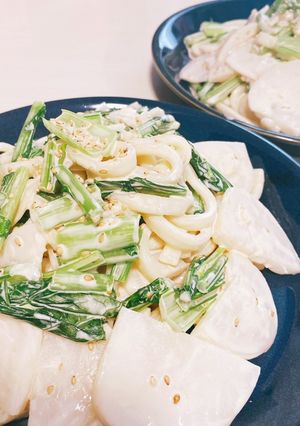 簡単美味☆胡麻マヨポン酢カブサラダうどん-レシピのメイン写真