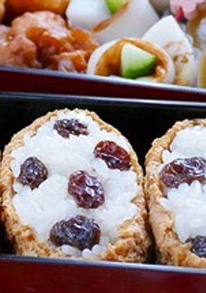 ぷちぷちレーズンお稲荷さん弁当-レシピのメイン写真