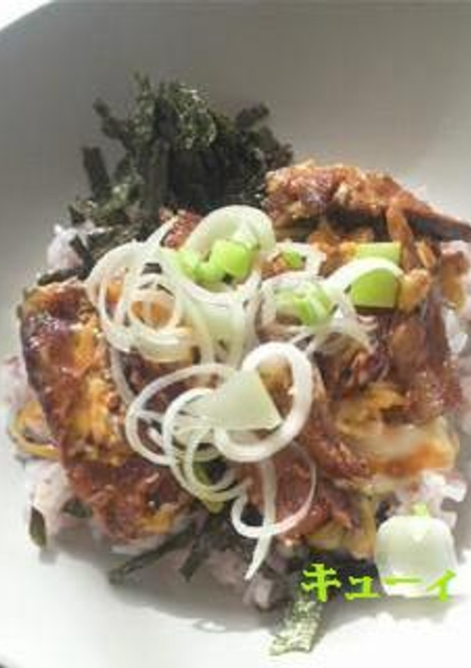 簡単　さんまの蒲焼き丼　卵とじ-レシピのメイン写真