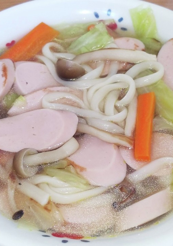 魚肉ソーセージのちゃんぽん風うどん-レシピのメイン写真