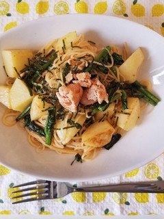 菜の花の明太パスタ-レシピのメイン写真