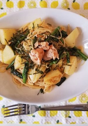 菜の花の明太パスタ-レシピのメイン写真