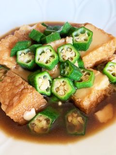 厚揚げとオクラの煮物-レシピのメイン写真