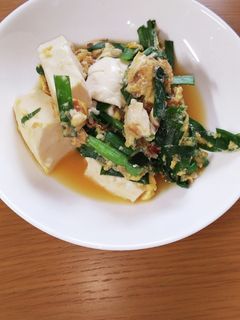 豆腐とニラの卵とじ-レシピのメイン写真