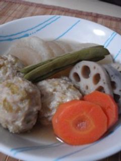 鶏団子と根菜類の煮物-レシピのメイン写真