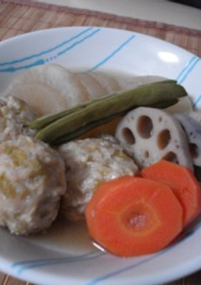 鶏団子と根菜類の煮物-レシピのメイン写真