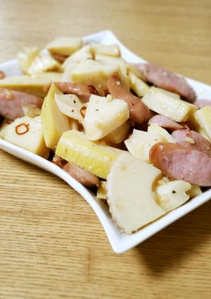 手間なく1品！筍のペペロンチーノ-レシピのメイン写真