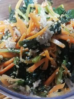 人参とほうれん草のナムル!ゆりさん風-レシピのメイン写真