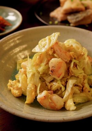 えびとキャベツのブラックペッパー卵炒め-レシピのメイン写真
