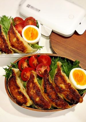 今日ものっけ弁当(焼き餃子)-レシピのメイン写真