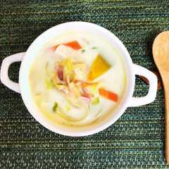 รูปของ 簡単　白菜と野菜たっぷりミルクスープ