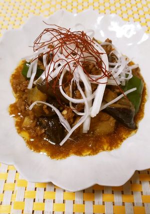 ピリ辛！なすとピーマンの麻婆炒め-レシピのメイン写真