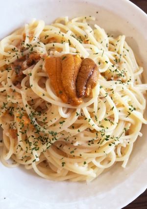 カップスープの素で簡単ウニクリームパスタ-レシピのメイン写真