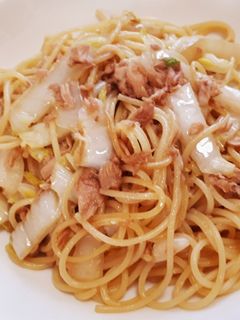 簡単☆ツナと白菜の和風パスタ-レシピのメイン写真