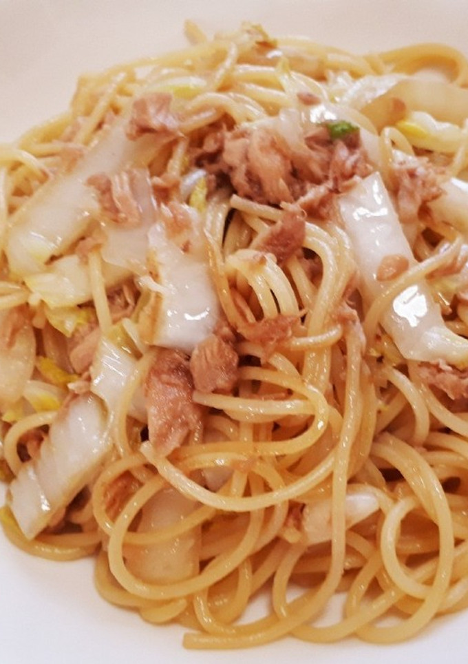 簡単☆ツナと白菜の和風パスタ-レシピのメイン写真