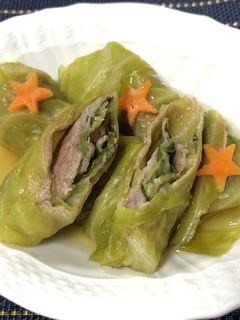 材料3つ!スライス肉で和風ロールキャベツ-レシピのメイン写真