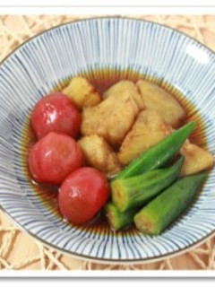 皮むき茄子とオクラとトマトの冷やし鉢-レシピのメイン写真