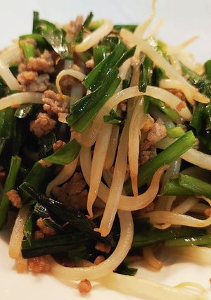 ニラともやしとひき肉炒め-レシピのメイン写真