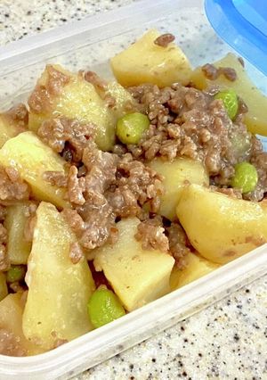 簡単！甘辛じゃがミンチ^_^ タロの弁当-レシピのメイン写真