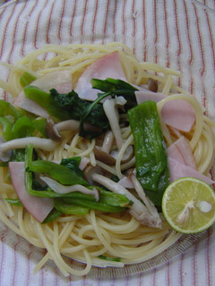 パパッとパスタ!しめじとハムのすだち風味-レシピのメイン写真