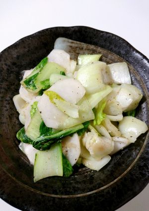 かぶとチンゲン菜の黒コショウ炒め-レシピのメイン写真