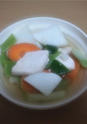 鶏肉とダイコンandネギの和風スープ!!-レシピのメイン写真