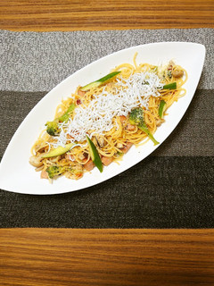 ヨウサマの減塩きのこペペロンチーノパスタ-レシピのメイン写真