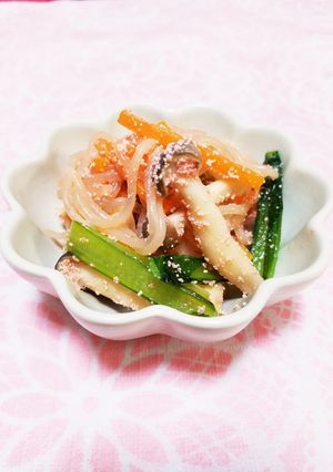 野菜と糸こんにゃくのたらこ炒め-レシピのメイン写真