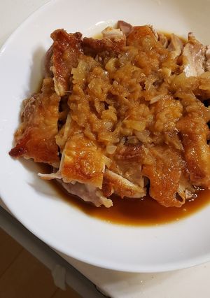 皮カリッ!鶏もも肉の玉ねぎポン酢がけ-レシピのメイン写真