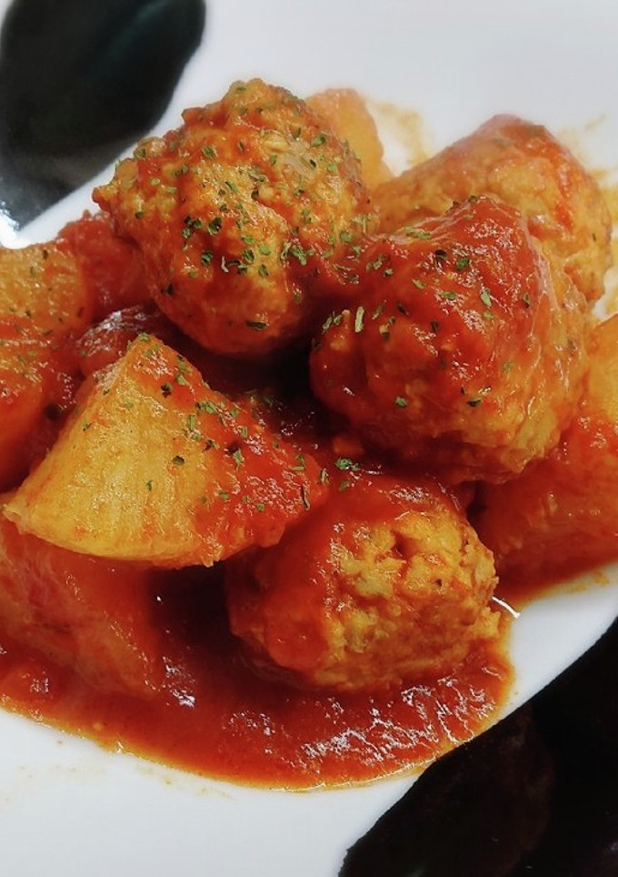 大根とチーズつくねのトマトソース煮-レシピのメイン写真