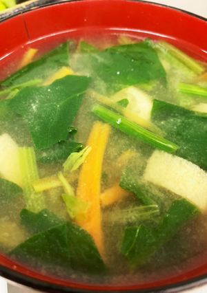 ほうれん草のお味噌汁-レシピのメイン写真