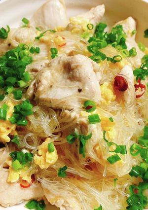 春雨と鶏むね肉の和風ペペロンチーノ-レシピのメイン写真