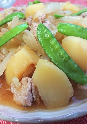 レンジで簡単新玉ねぎ新じゃがいも肉じゃが-レシピのメイン写真